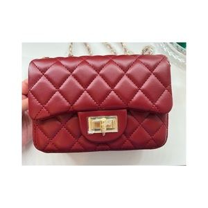 Burgundy Quilted handbag